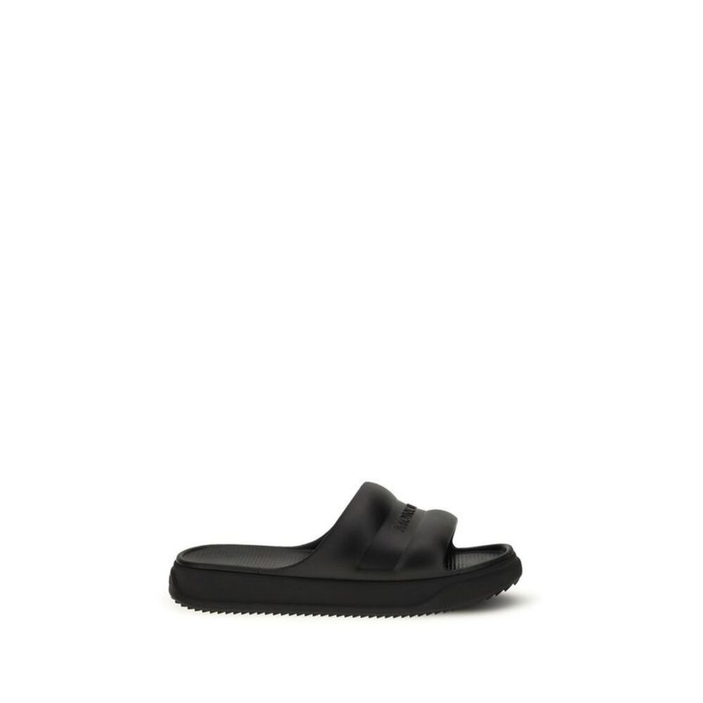 Moncler Black Rubber Flat Women's Sandals